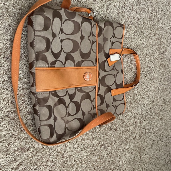 Coach Brown and Orange Women's Bag - Picture 12 of 13